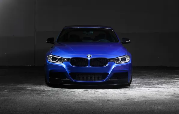 Картинка BMW, blue, 335i, front, F30, Sedan, 3 Series