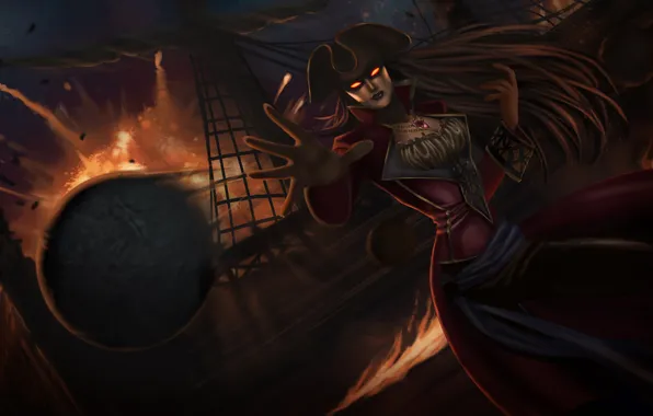 Картинка pirate, League of Legends, ship, Syndra, the Dark Sovereign