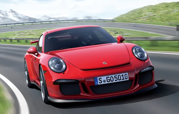 Картинка 911, Porsche, red, GT3
