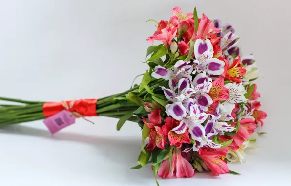 Букет, разноцветная, flowers, альстрёмерия