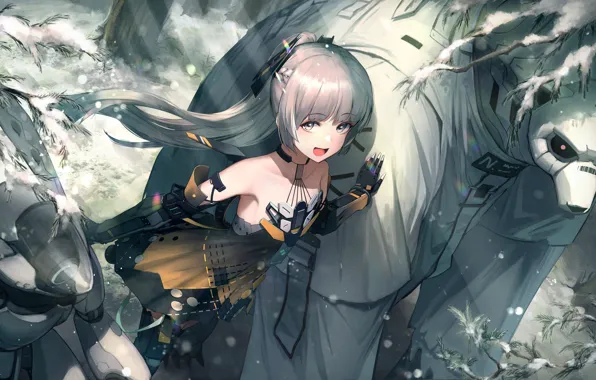 Девушка, снег, роботы, Punishing: Gray Raven, Nanami