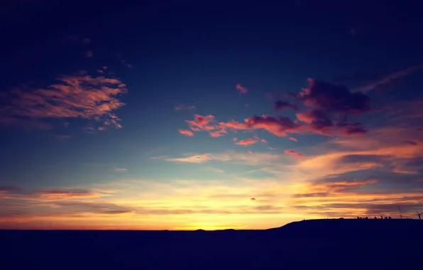 Картинка небо, облака, рассвет, Colorado