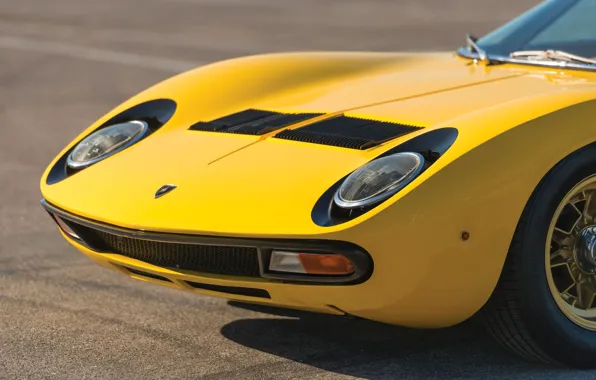 Цвет, Авто, Желтый, Lamborghini, Машина, Яркая, Капот, 1971