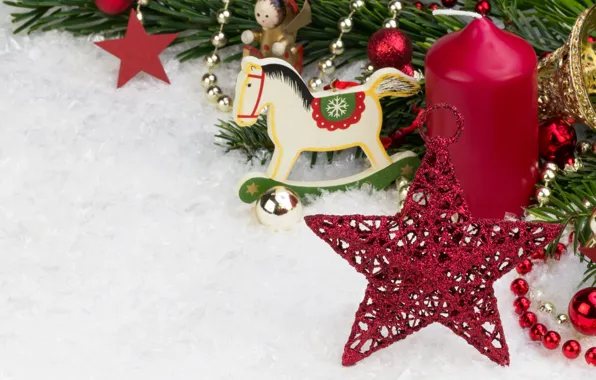 Звезды, снег, украшения, куклы, new year, snow, stars, Merry Christmas