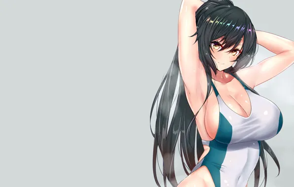 Girl, sexy, cleavage, long hair, boobs, anime, beautiful, pretty