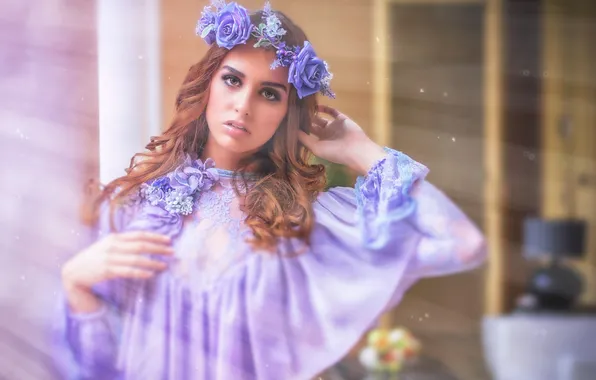 Стиль, модель, платье, венок, Rocio Benitez