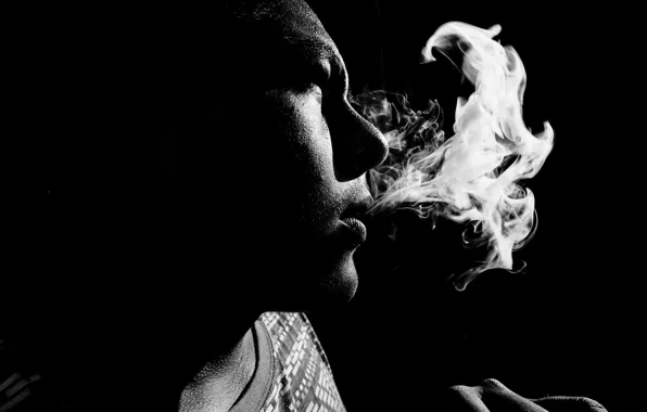 Smoking, smoke, man, face