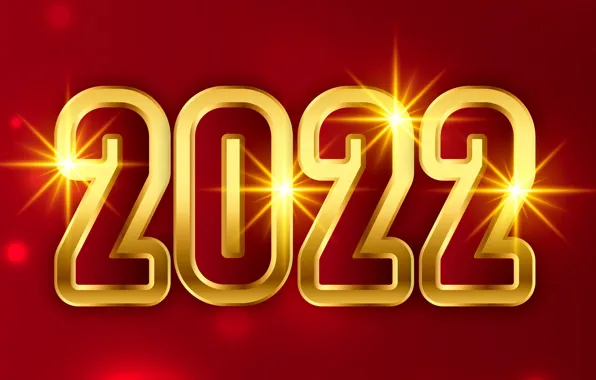 Картинка золото, цифры, Новый год, golden, черный фон, new year, happy, decoration