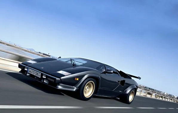 Картинка car, Lamborghini, road, speed, Countach, 5000