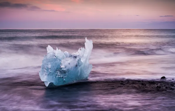 Холод, лед, море, вода, льдина