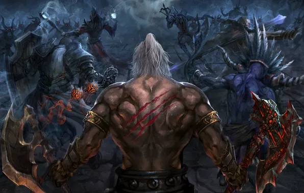 Картинка Blizzard, Art, Diablo 3, Background, Blizzard Entertainment, Minions, Fan Art, Demon Hunter