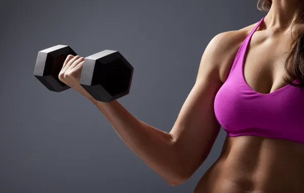 Картинка fitness, dumbbell, Triceps women
