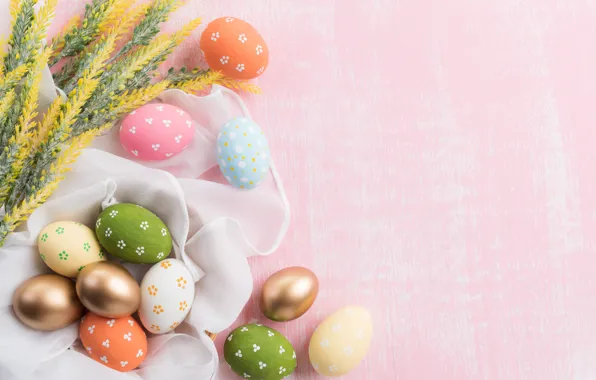 Цветы, яйца, весна, colorful, Пасха, happy, pink, flowers