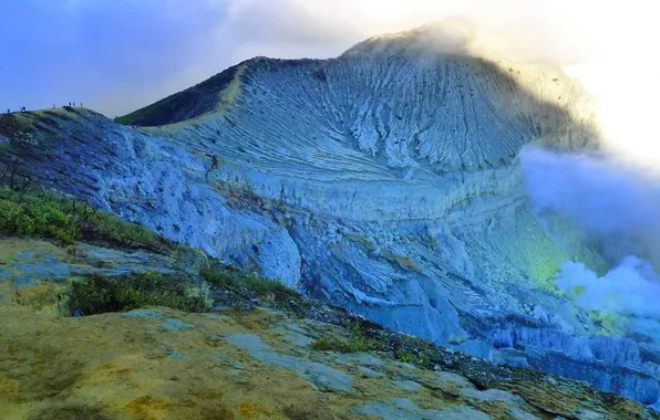 Гора, вулкан, Индонезия, остров Ява