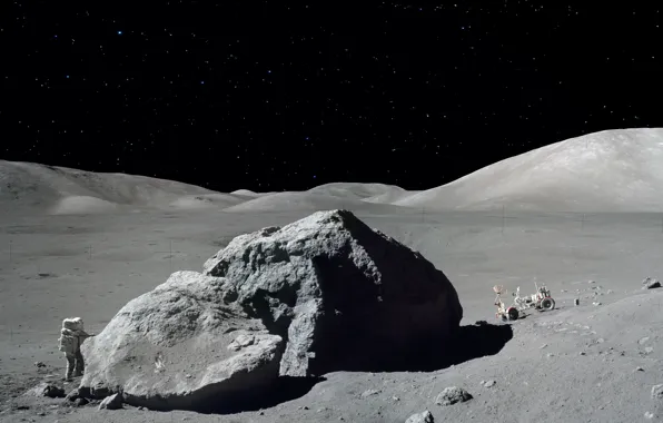 Луна, астронавт, луномобиль, Apollo 17