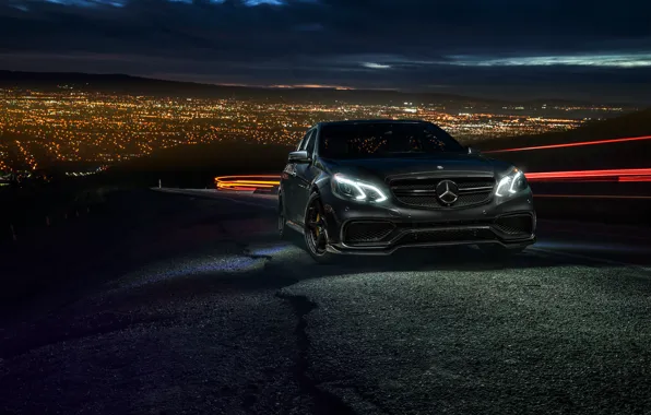 Картинка Mercedes-Benz, City, California, Motorsport, Sonic, E63, Ligth, Nigth