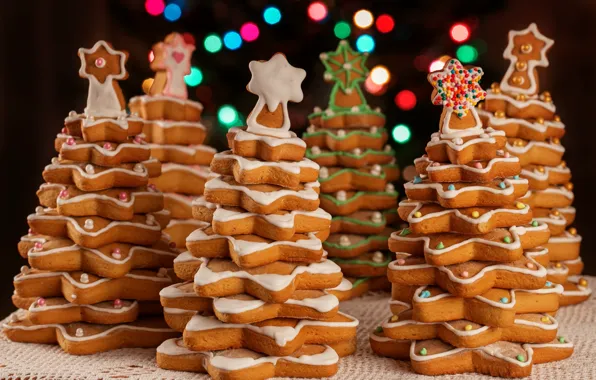 Елки, печенье, Рождество, Новый год, Christmas, выпечка, decoration, xmas