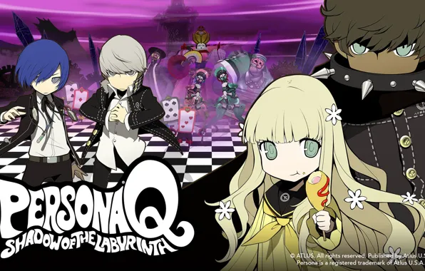 Игра, аниме, арт, персонажи, Персона, Persona Q