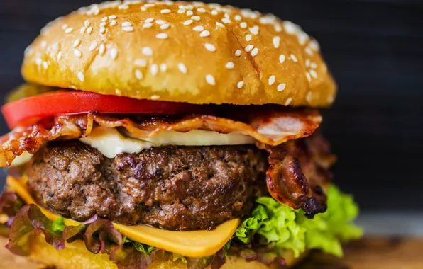 Bread, cheese, hamburger, meat, onion