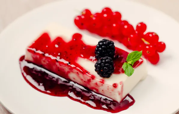 Ягоды, еда, десерт, сироп, Panna cotta