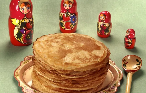 Блины, масленица, матрёшки