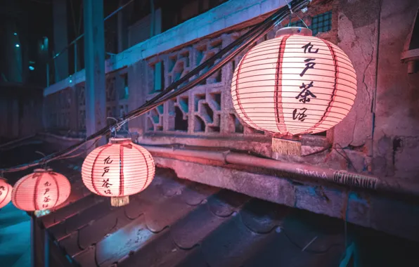 Фонари, Тайвань, Taiwan, крыша дома