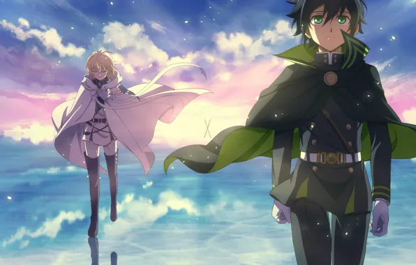 Аниме, арт, парни, Мика, Owari no Seraph, последний серафим, Юичиро