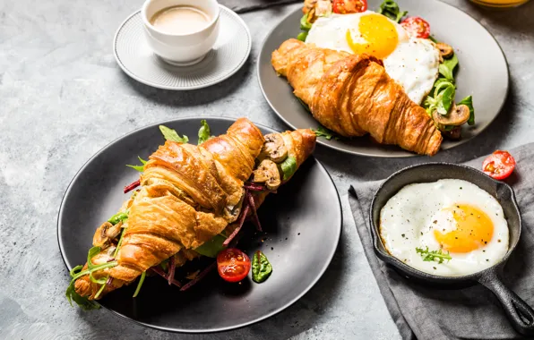 Кофе, завтрак, яичница, eggs, coffee, мюсли, бутерброды, sandwiches