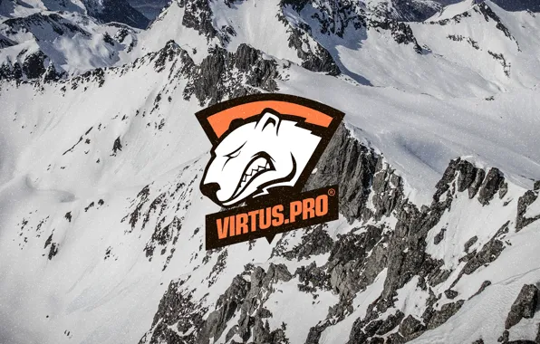 Снег, горы, логотип, csgo, cs go, virtus pro, virtuspro, виртуса