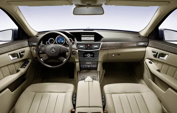Mercedes-Benz, руль, сиденья, E-Class, приборная панель