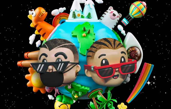 Пальмы, игрушки, очки, лица, OASIS X CHOCOTOY