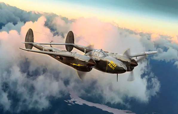 США, Штурмовик, Lockheed Martin, Тяжелый, P-38J Lightning, US Airforce, высотный истребитель, Gianluca Capaldo