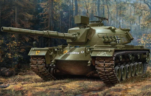 Картинка рисунок, танк, германия, бундесвер, G.Klawek, M-48 A2 GA2