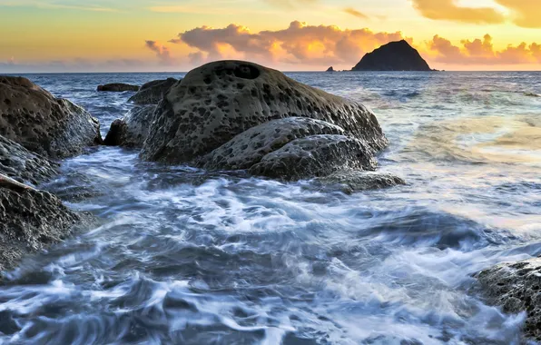 Море, пейзаж, природа, камни