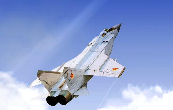 Картинка Небо, Истребитель, Арт, МиГ, Перехватчик, Foxhound, МиГ-31, MiG-31