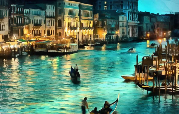 Рисунок, картина, Италия, Венеция, Italy, art, Venice, Italia
