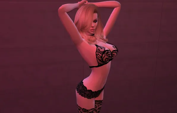 Девушка, Блондинка, Sims 4