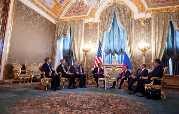 Картинка россия, президенты, сша, белый дом, Barack Obama, Dmitry Medvedev