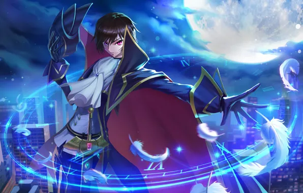 Взгляд, аниме, арт, парень, Code Geass