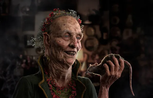 Улыбка, старик, крыса, ужасный, противный, Ruengsak Muengjaidee