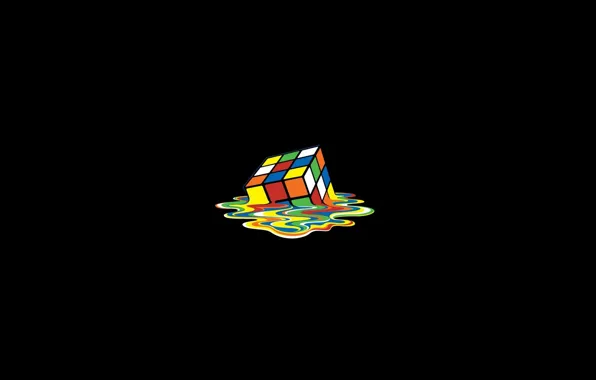Картинка цвета, кубик Рубика, плавление