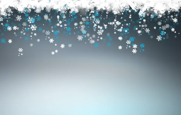 Картинка new year, blue, winter, snowflakes