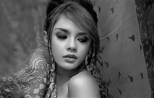 Sexy, ragazza, bellissima, orientale