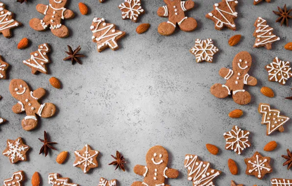 Картинка печенье, Рождество, Новый год, christmas, new year, cookies, decoration, пряники