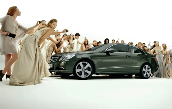 Девушки, купе, Mercedes-Bens, E-Class