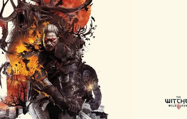 Геральт, бес, Белый волк, The Witcher 3 Wild Hunt, Ведьмак 3 Дикая Охота, Geralt, Ведьмак …