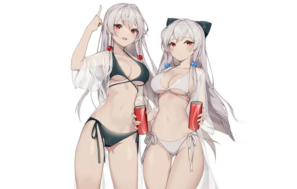 Girl, sexy, cleavage, long hair, boobs, anime, beautiful, pretty