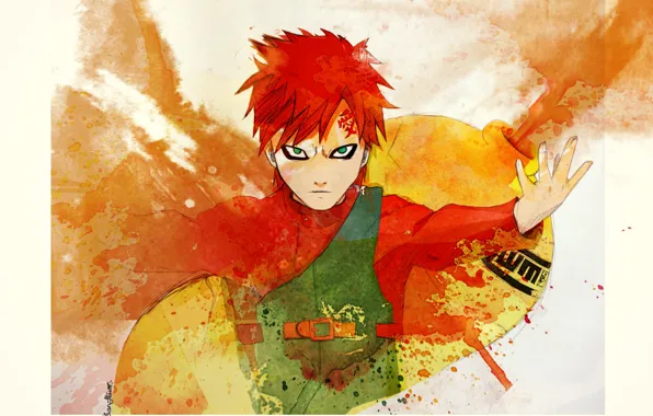 Песок, naruto, anime, art, kazekage, Gaara