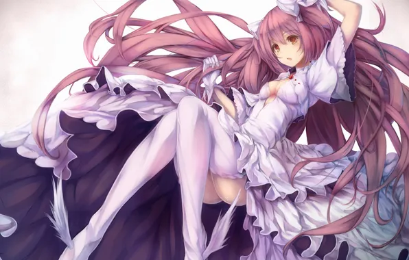 Девушка, волосы, платье, mahou shoujo madoka magica, kaname madoka