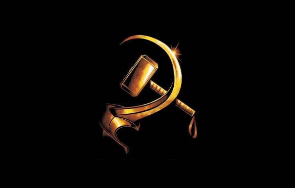 Картинка Marvel, Thor, Loki, hammer, helm, hammer and sickle, Mjollnir